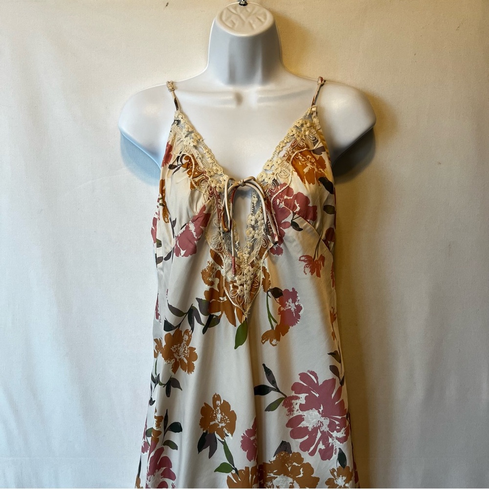 Free People Someone Like You midi slip dress S Ivory floral NWT Spaghetti strap - Picture 10 of 10